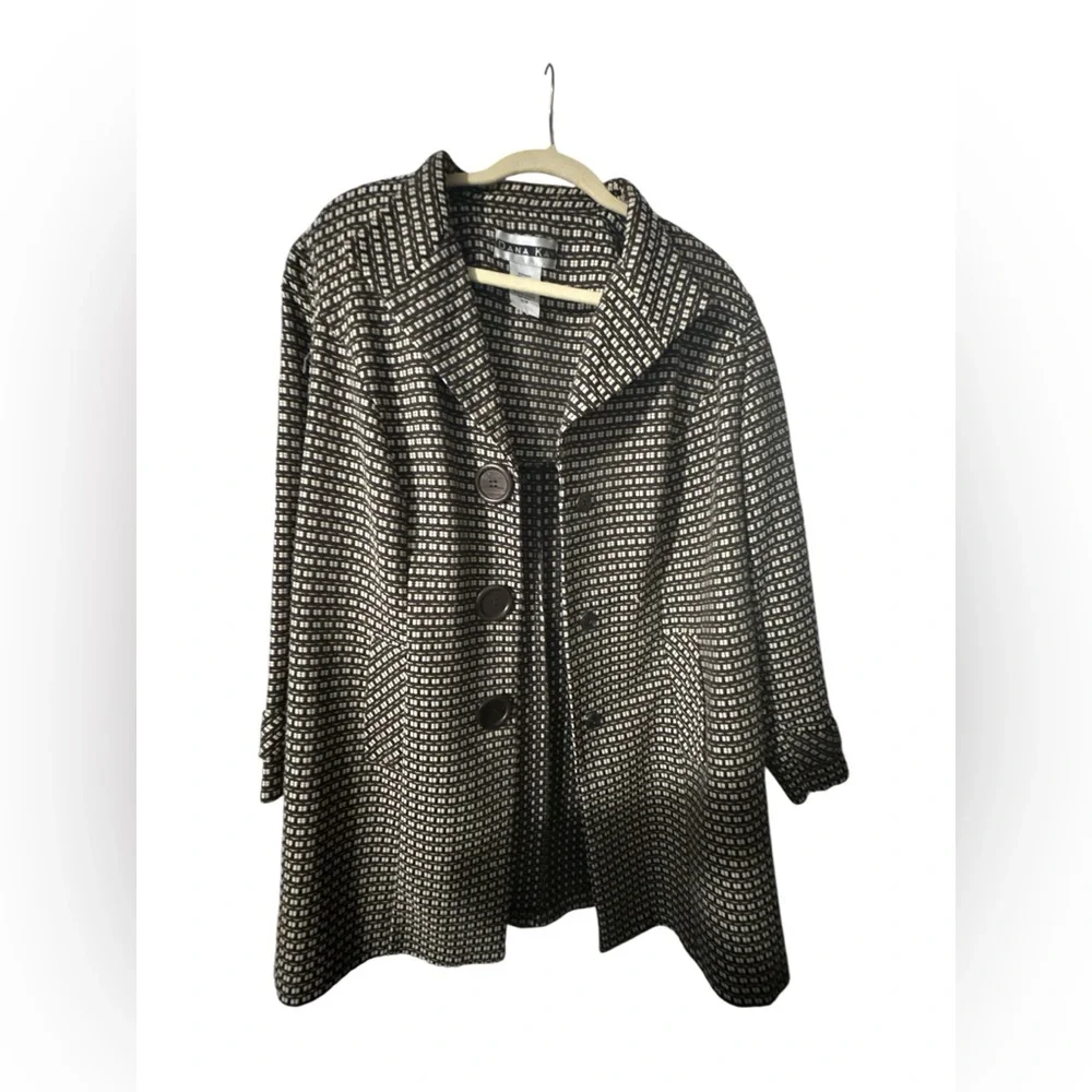 Dark Brown Women’s 16W Dana Brown 3/4 Sleeve Car Coat